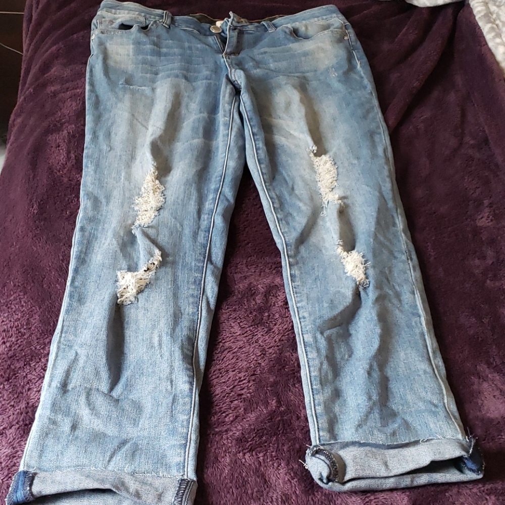 Distressed jeans
